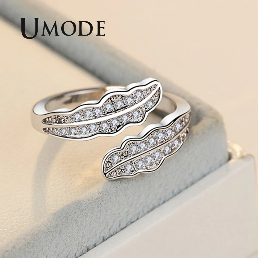 UMODE модное кольцо с Кленовым листом и цирконием для женщин ювелирные изделия из