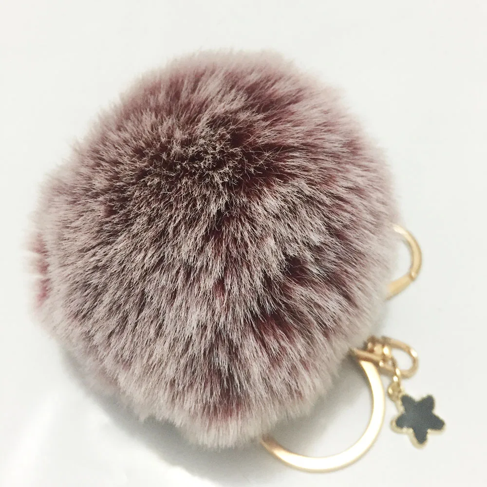 8 см помпон Искусственный Кролик Золотая пряжка черный кулон Пентакль пушистый