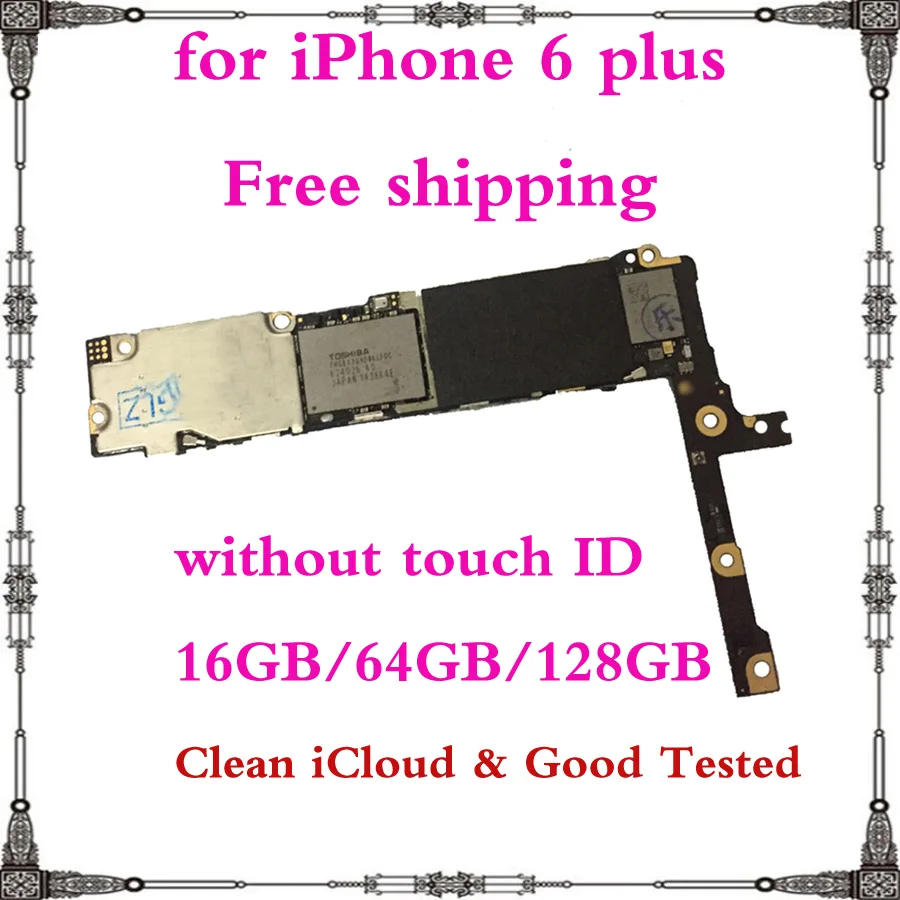 

16gb 64gb 128gb for iphone 6 plus 6p clean icloud motherboard without touch ID mainboard with full chips top quality logic board