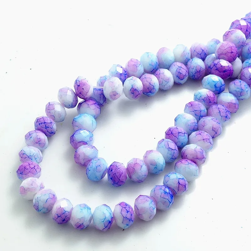 Модные цвета 40 шт граненые стеклянные бусины Rondelle россыпью 8 мм HB686|Бусины| |