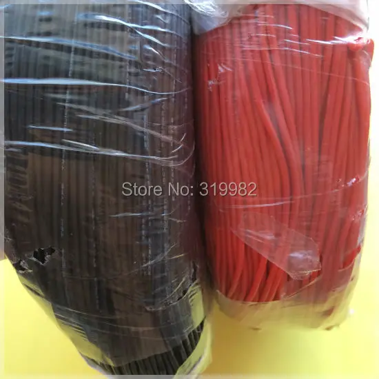 Силиконовый резиновый провод 2x3 метра 24awg 3239 изолированный красный черный гибкий