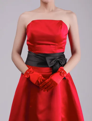 Free shipping bridal gloves red wedding short | Свадьбы и торжества