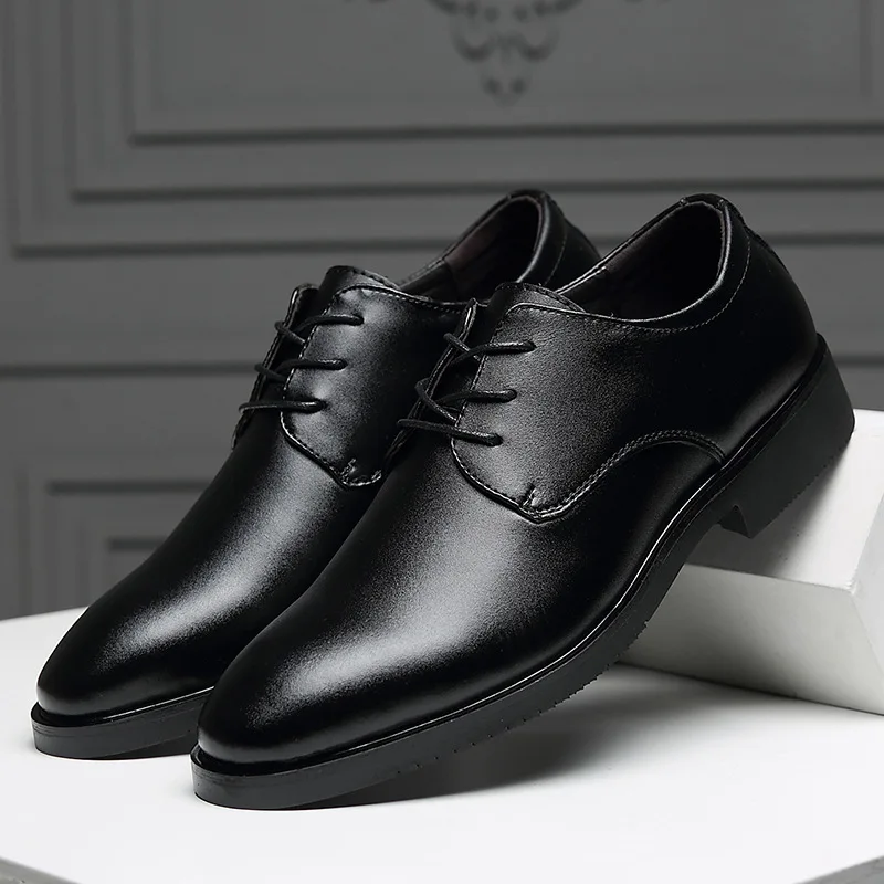 

New fashion Brand Men Oxfords Shoes Style Shoes Lace-Up black Comfortable Business DRESS SHOES Wedding Leather Shoes G7-48