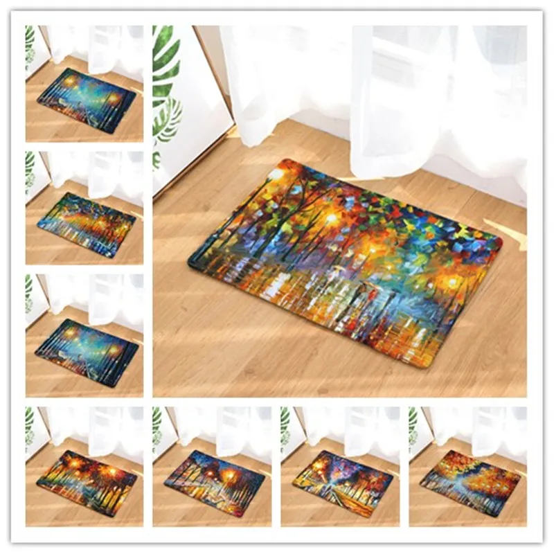2017 масляная живопись красочные работы печать ковры Нескользящие кухонные