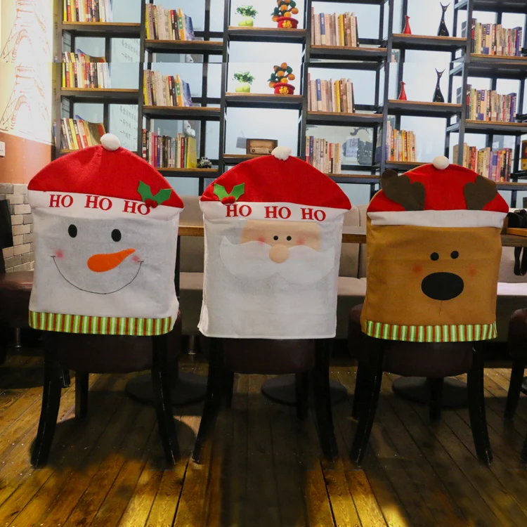 1 шт. Санта Клаус лося снеговик рождественские чехлы на стулья для рождества Navidad