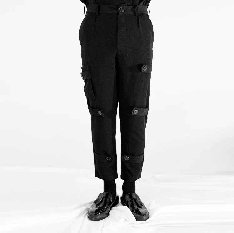 

27-44!!! Autumn and winter new men's casual trousers for the 2018 button decorative men's wear.