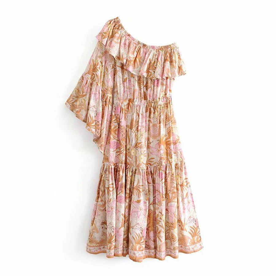TEELYNN boho платье из вискозы с цветочным принтом летнее сексуальное нестандартный