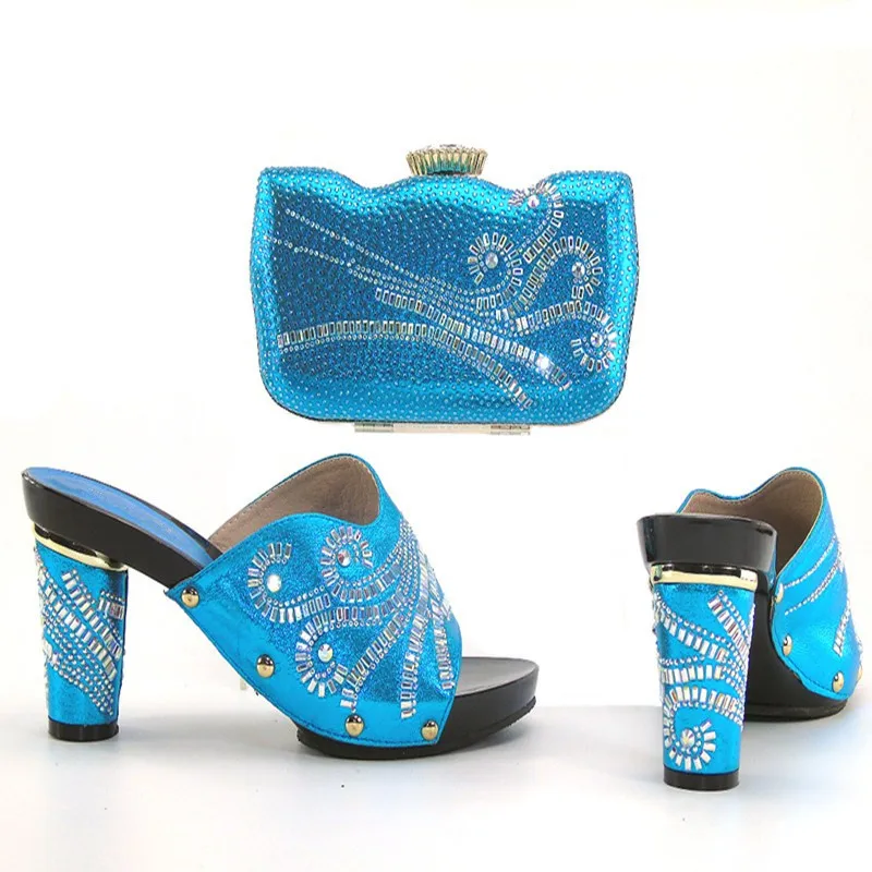 2017 Новое ЗОЛОТО Итальянская Обувь И Сопрягая Мешки С Каменными Высокий Каблук