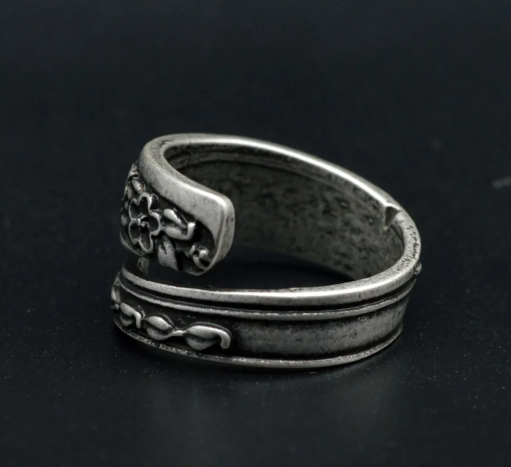 Новый Изысканный серебристый цветок под старину обручальное кольцо для женщин