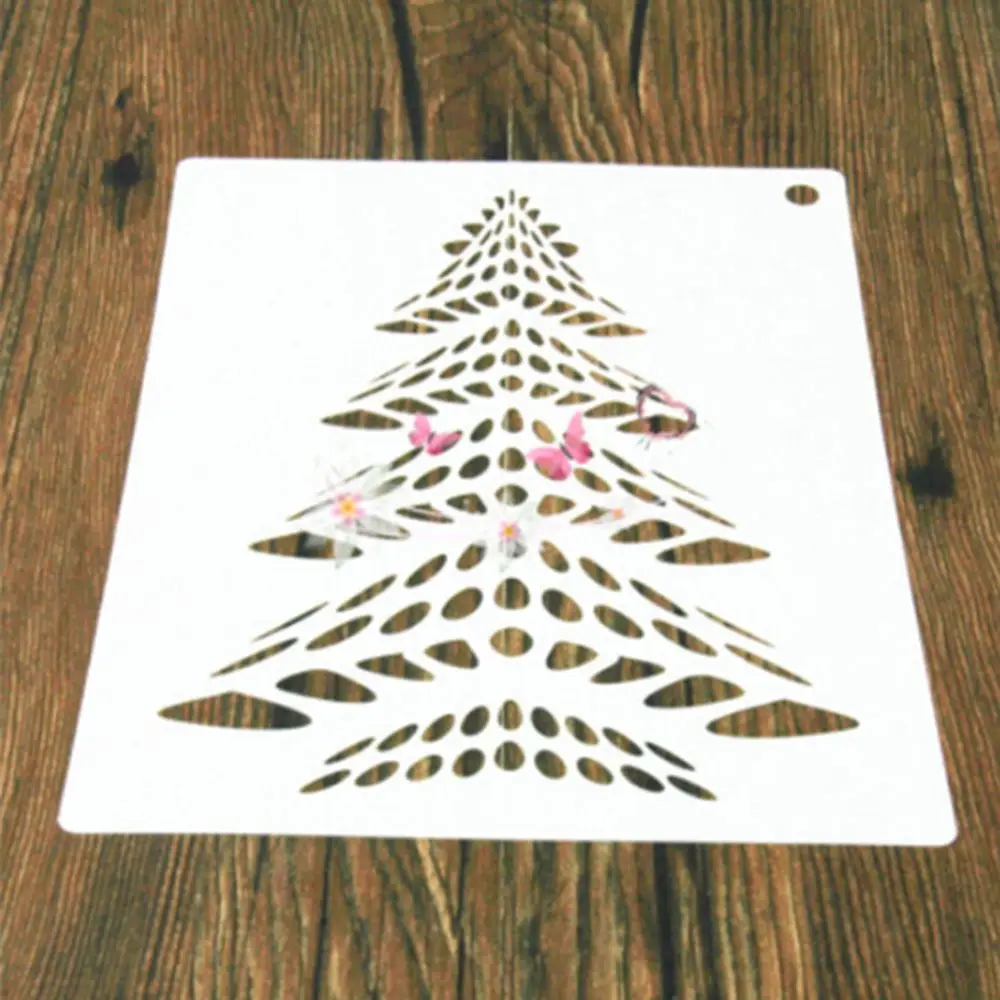 1 шт. Рождественская елка сосна в форме многоразовые трафареты аэрограф живопись