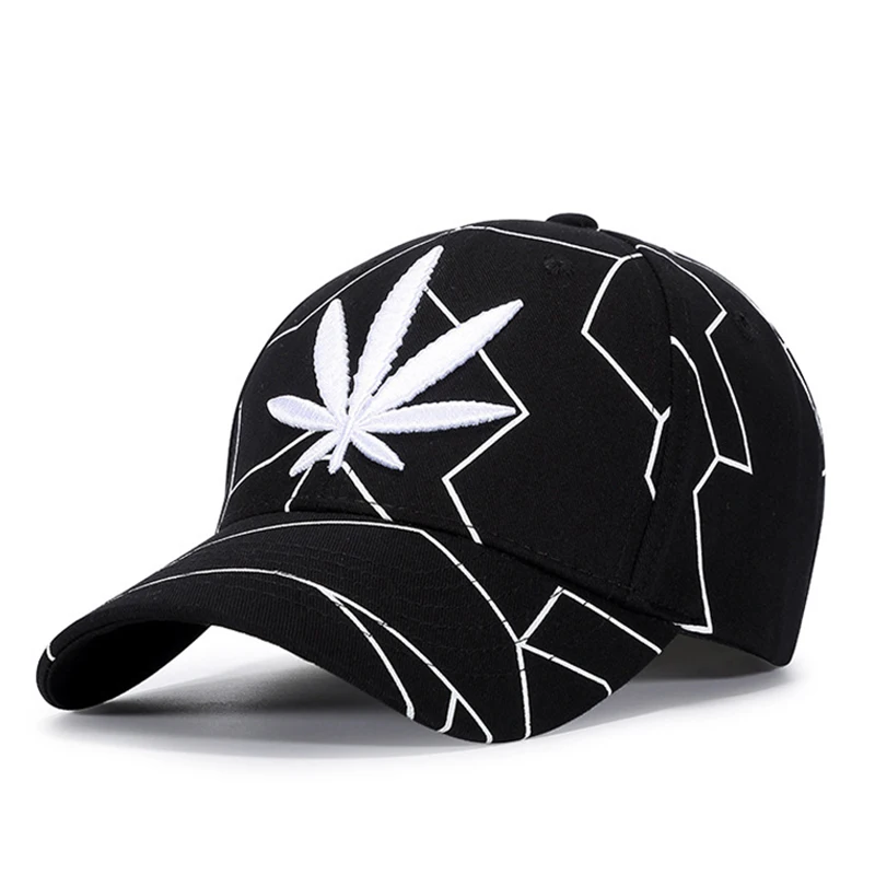 Бейсболка с вышивкой в виде кленового листа Кепка стиле хип хоп Snapback мужские и