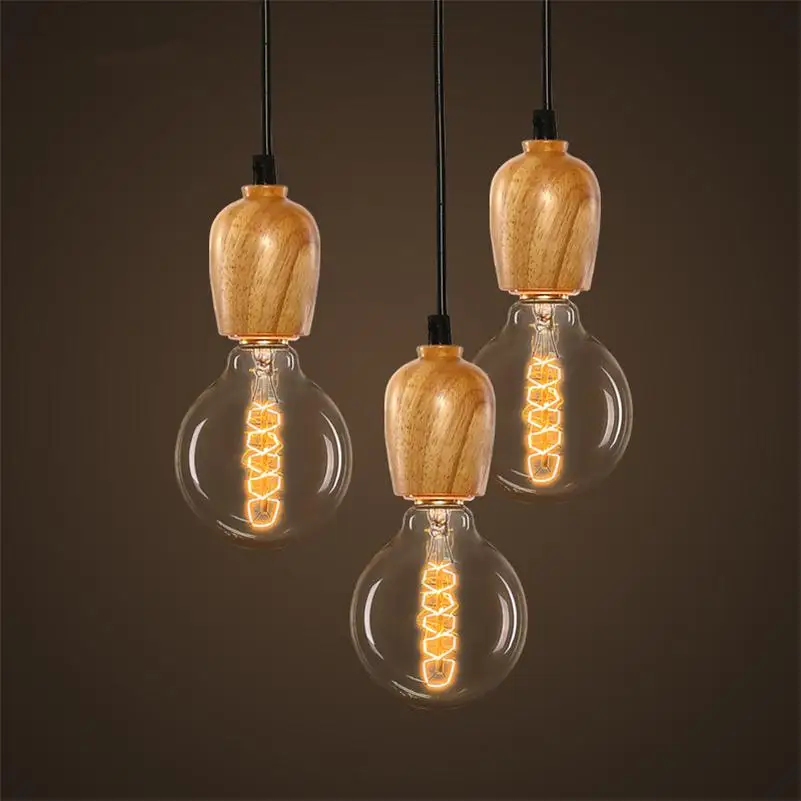 Американский Сельский подвесные светильники Винтаж черный шнур подвесной