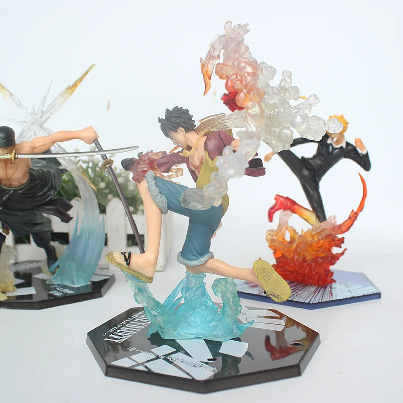 Аниме One Piece Monkey D Luffy Roronoa Zoro Sanji Battle Ver. ПВХ экшн-фигурка 16-18 см | Игрушки и хобби