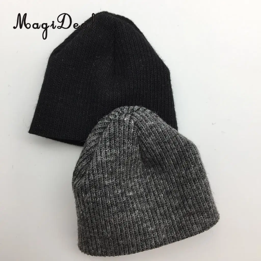 Вязаная мужская шапка MagiDeal черная вязаная с чехлом 1/6 Для 12 дюймового экшн фигуры