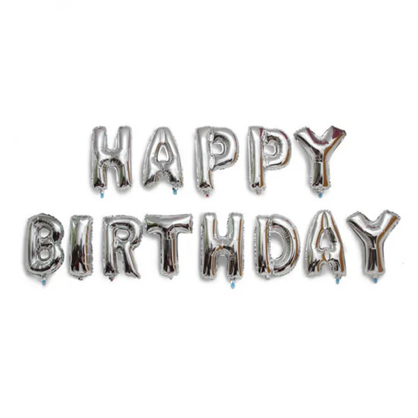 Silver Happy Birthda 16 дюймов надпись с днем рождения фольга Воздушные шары розовое золото шары в виде алфавита Feliz cumpleanвечерние OS партии аксессуары Принадлежности для детских праздников - Цвет: Silver Happy Birthda