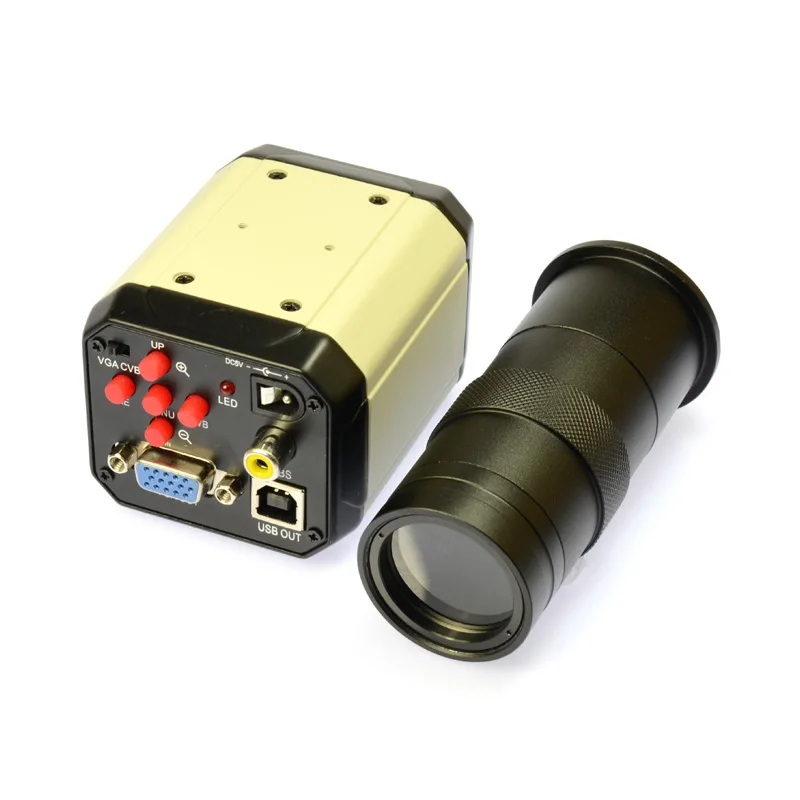 HD 2.0мп VGA USB AV цифровой промышленный микроскоп камера 100X зум с креплением объектив