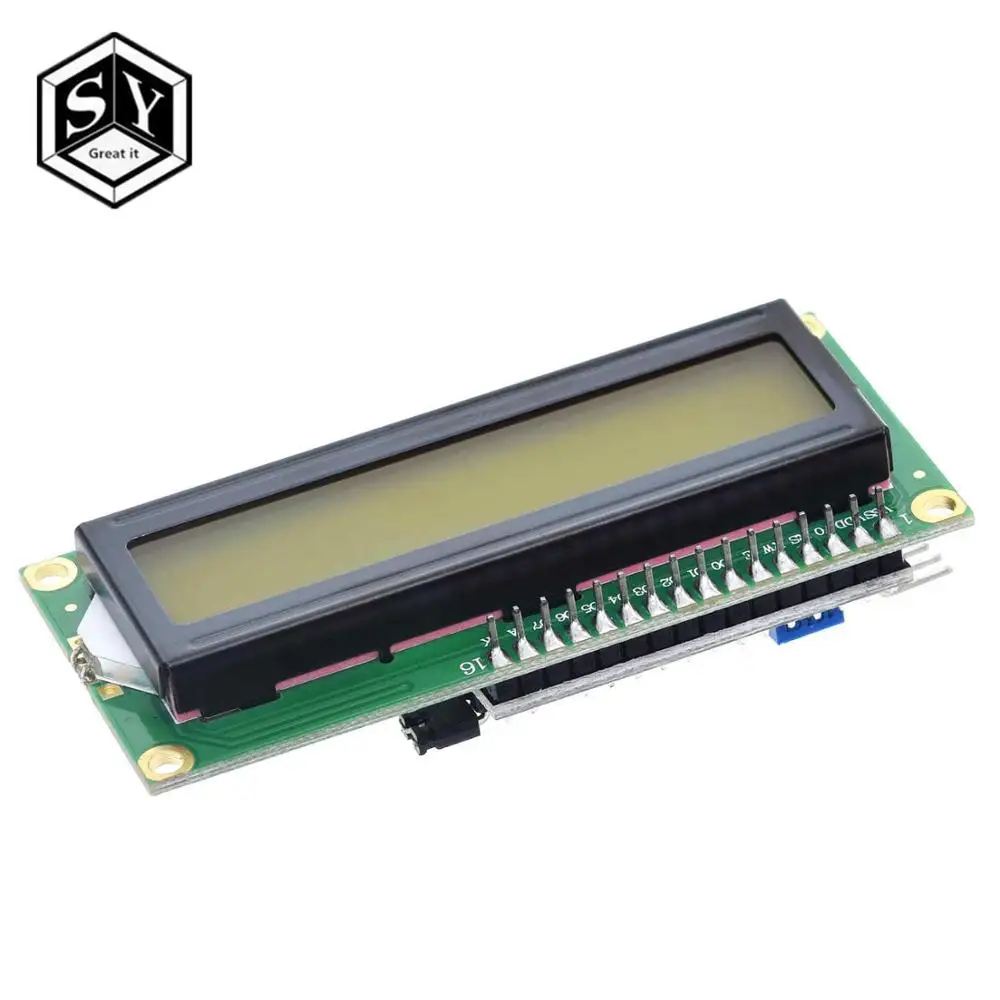 1602 i2c green weld ЖК-дисплей GREAT IT lcd 1602+ ЖК-модуль 1602, синий/зеленый экран PCF8574 IIC/igc lcd 1602 - Цвет: 1602 i2c green weld