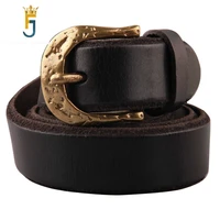 fajarina unique novelty design pure genuine leather retro mens solid brass clasp buckle quality belts for male female n17fj186