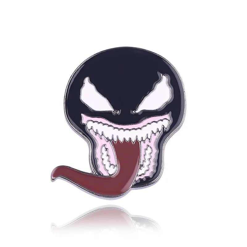 Новинка 2019 эмалированная булавка Venom Spiderman черная симбионовая маска с язычком