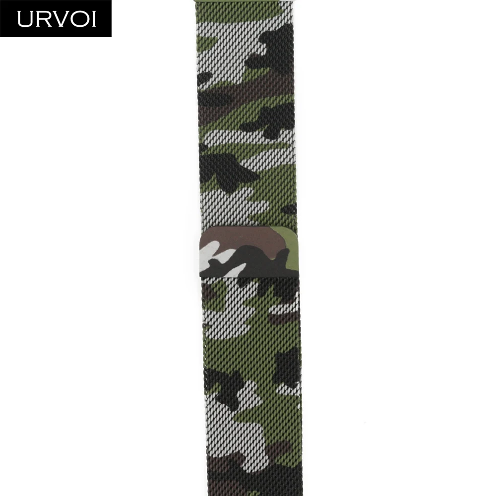 Jungle Camo URVOI Миланская петля для Apple Watch Series 5 4 3 2 1 Алюминиевый Золотой ремешок для iwatch из нержавеющей стали магнитная пряжка с адаптером - Цвет ремешка: Jungle Camo