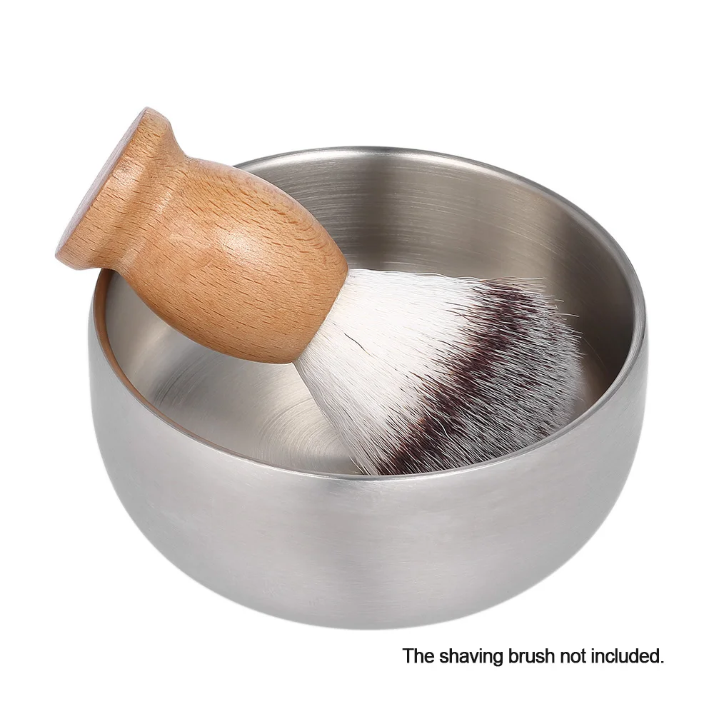 Shaving Brush Bowl Stainless Steel Shave Cream Soap Mug Male Face Cleaning | Красота и здоровье