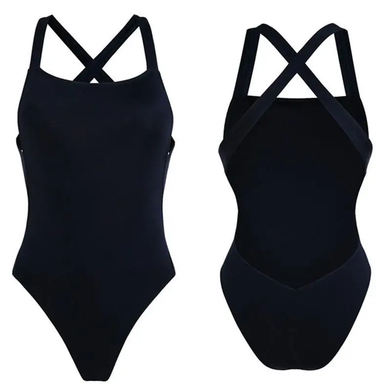 Цельный сексуальный однотонный простой женский купальник-бикини без черного