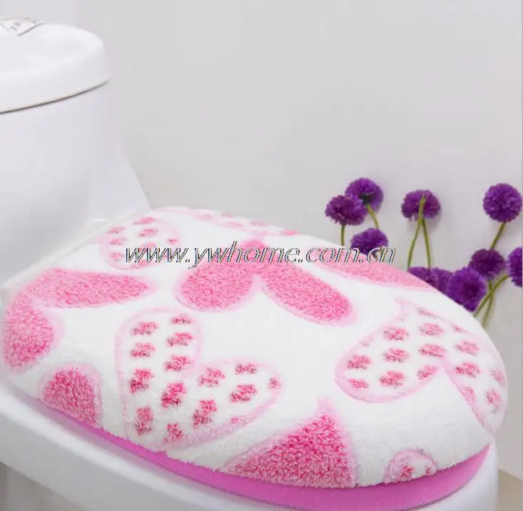 1 комплект мягкая Коралловая флисовая Крышка для сиденья унитаза с сердечком