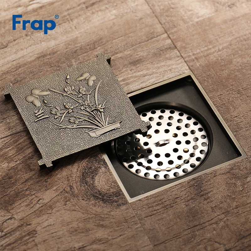 Сливы для душа Frap 10*10 см квадратные сливы ванны ситечко волос античный латунный