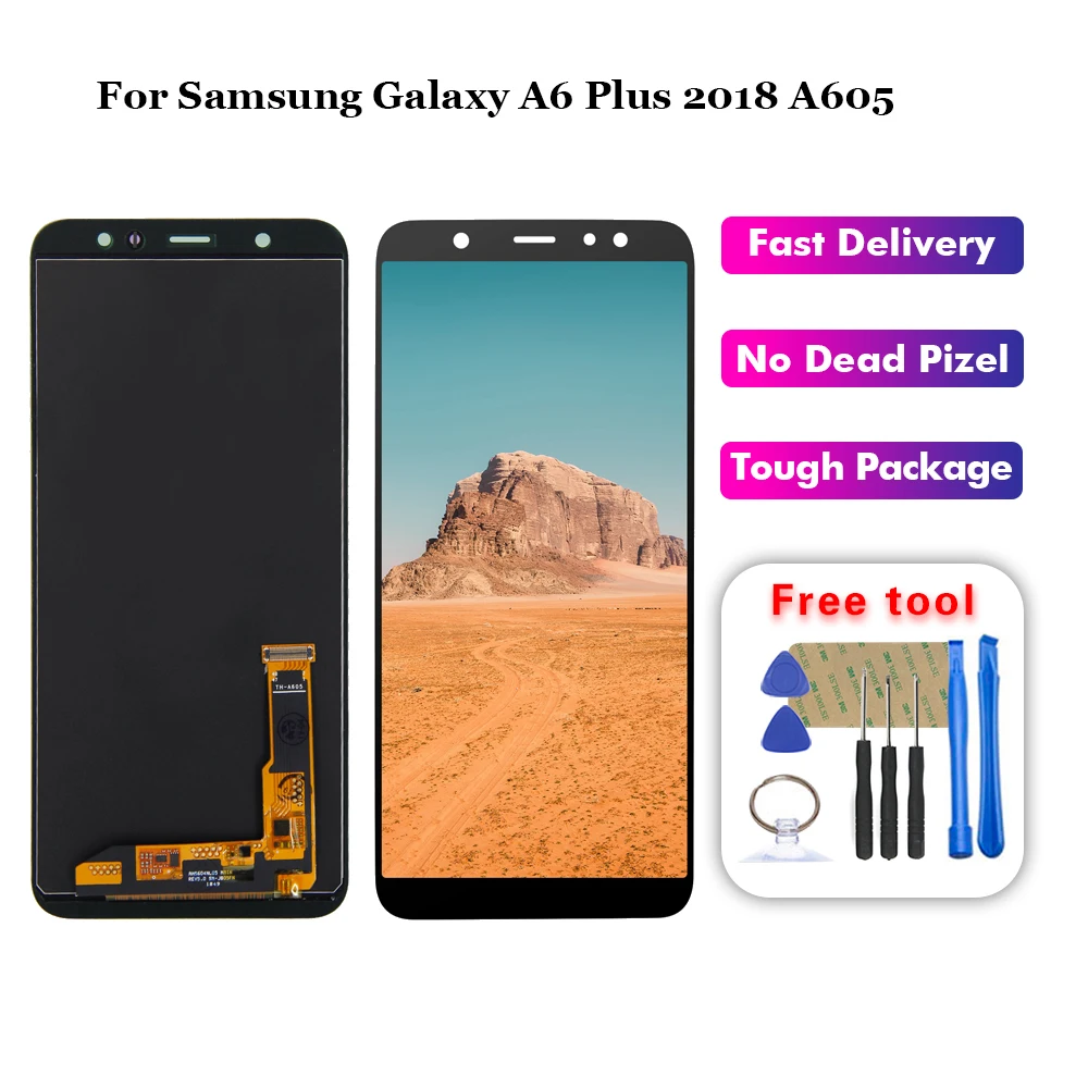 ЖК дисплей с сенсорным экраном в сборе для Samsung Galaxy A6 Plus 2018 A605 A605F A605FN|Экраны