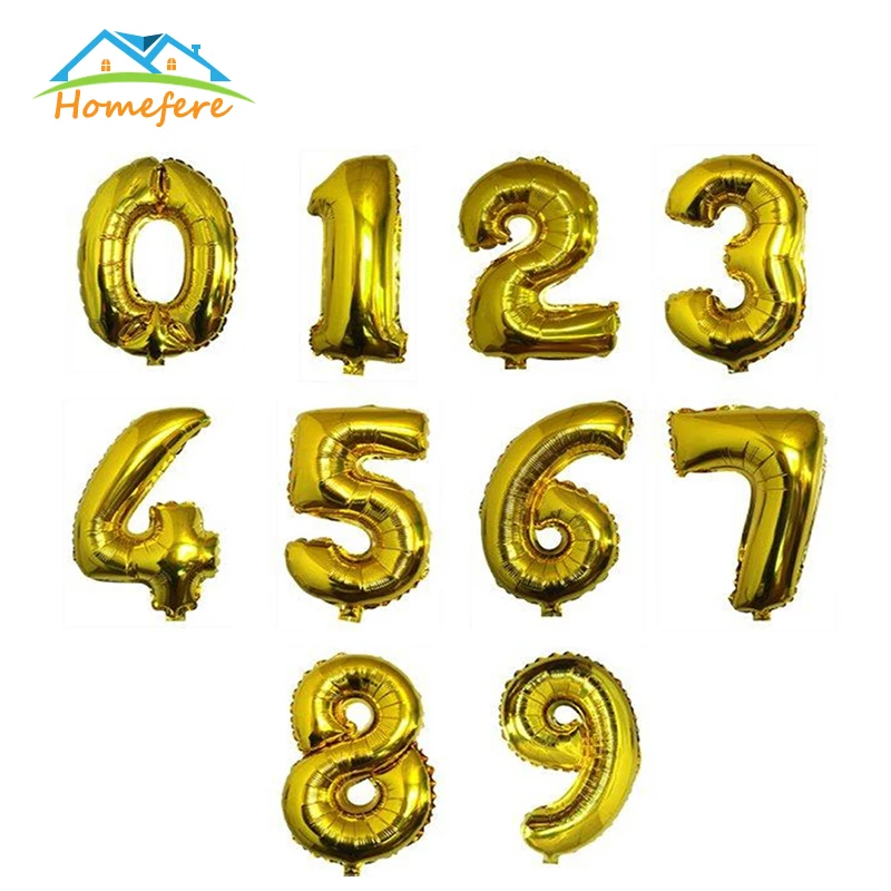 16 32 дюйма номер 0123456789 фольги Воздушные шары Большие Гелиевые шарики свадебные