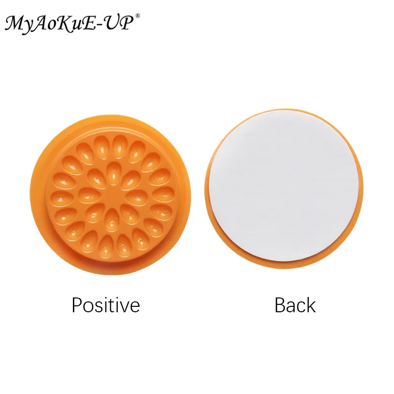 20pcs orange 100 шт Цветные Одноразовые пластиковые цветочные держатели для ресниц наклейки клей паллет для наращивания ресниц инструменты для макияжа - Цвет: 20pcs orange