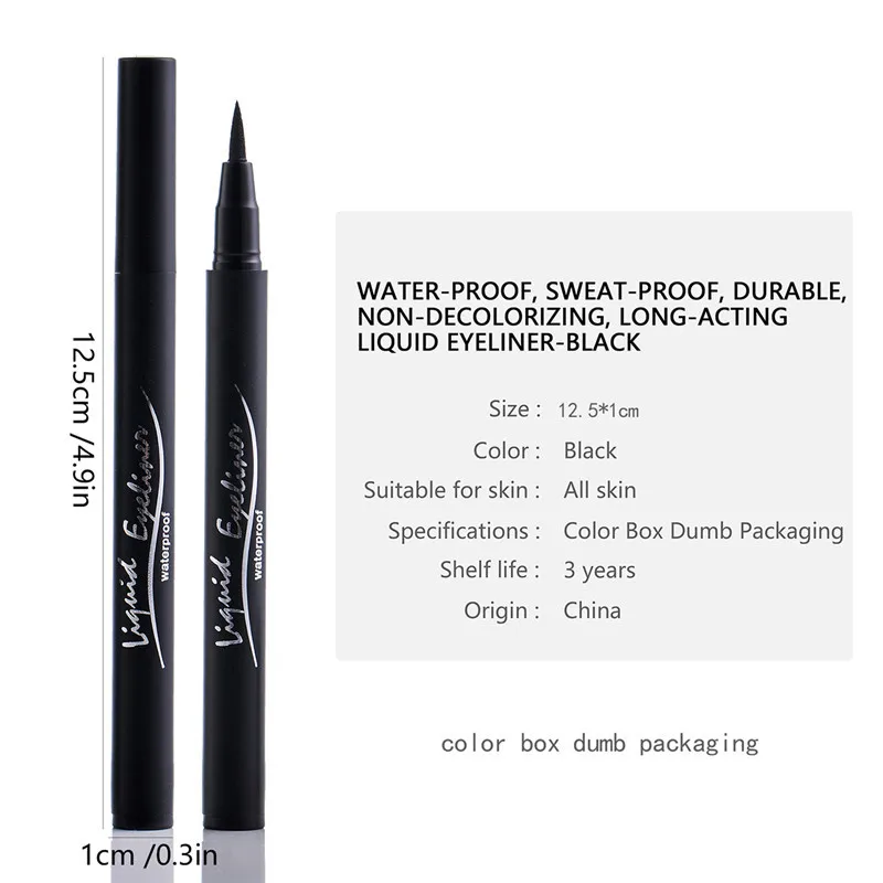 1 шт. водостойкая черная жидкая подводка для глаз карандаш больших макияж Стойкая