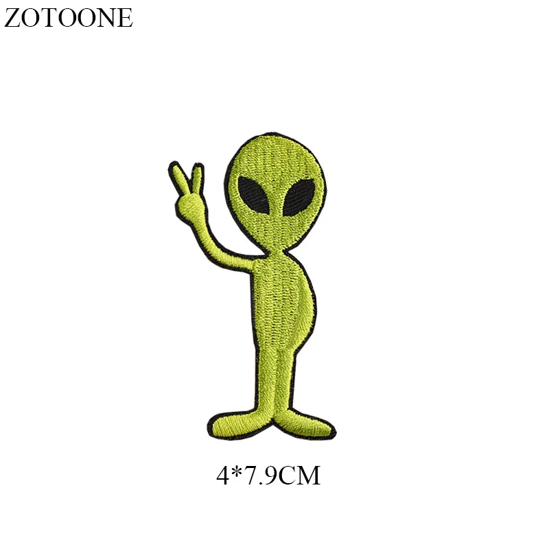 Нашивки ZOTOONE Iron on UFO, инопланетянин, астронавт, для одежды, сделай сам, аппликация, вышитая планета, космическая нашивка, наклейки для рюкзака - Цвет: 7
