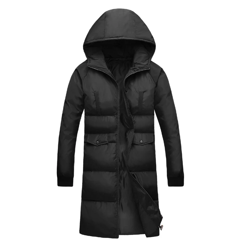 2016 новый зимний согреться Hat длинные мужчины куртка мода толстых мужчин хлопка