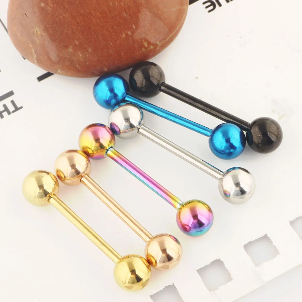 ТИАНЦИФБИЙС Покрытый титаном женский украшение для сосков и языка, штанга микс из 6 цветов нержавеющей стали, украшение для тела прокол ушей и хряща.