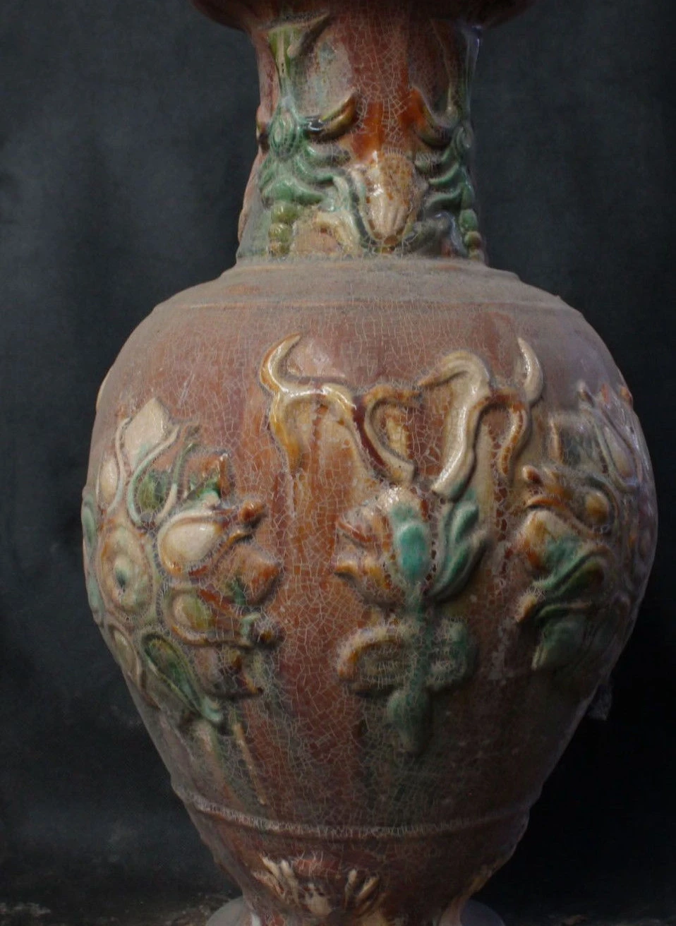 16&quotOld Imperial Dynasty Tang Sancai Pottery Porcelain Flower Vase Bottle Pot | Дом и сад