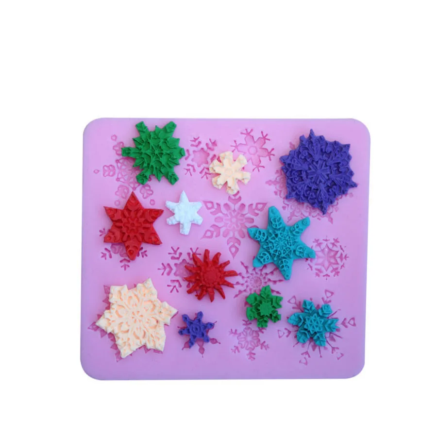 Форма снежинки помадка мыло сахар торт украшение силиконовая форма сахарное