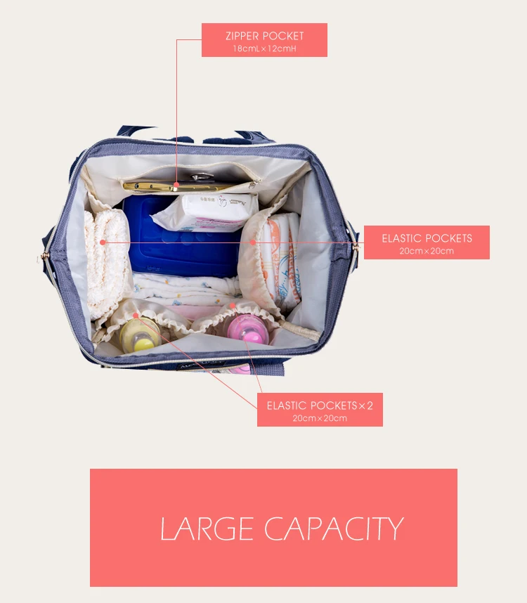 Модная сумка для мам и водонепроницаемая Большая вместительная Детская дорожный