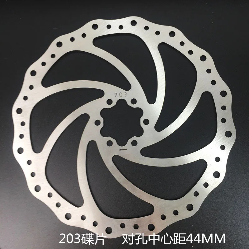 203MM Зум MTB/дорожный мотоцикл дисковый тормоз/циклокросс велосипед тормозного диска, 44 мм 6-болт, ось 160 мм 180 дисковый тормоз велосипед тормозной ротор для велосипеда, с помощью винтов - Цвет: 203MM