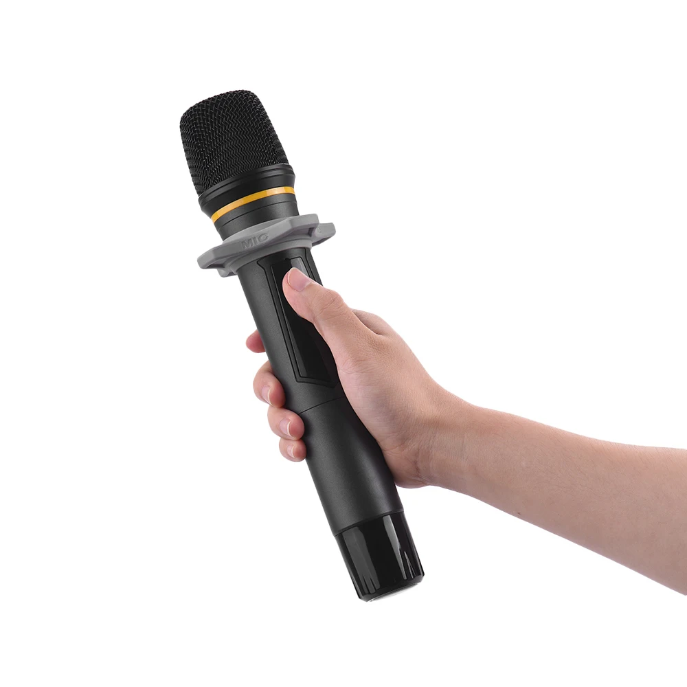 Muslady 4 канальный UHF Беспроводной микрофон Системы 2 Нагрудные Микрофоны с поясной