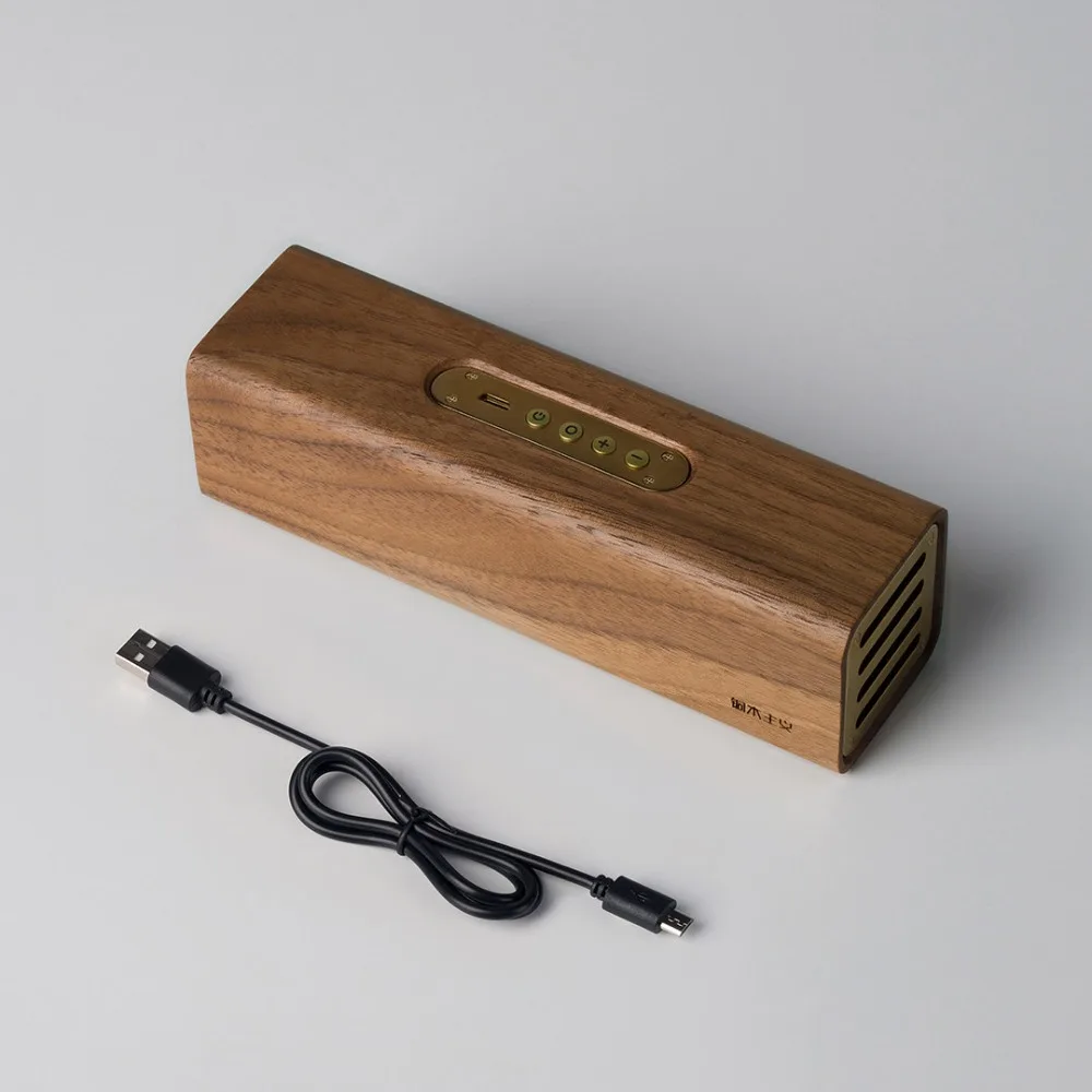 Оригинальный Bluetooth динамик Xiaomi Copper Woodism двухканальный из черного орехового