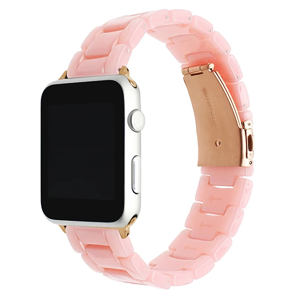 Ремешок для часов из смолы для iWatch Apple Watch 38 мм 40 мм 42 мм 44 мм серия 5 4 3 2 1 Мужской Женский резиновый ремешок с стальной пряжкой ремешок на запястье