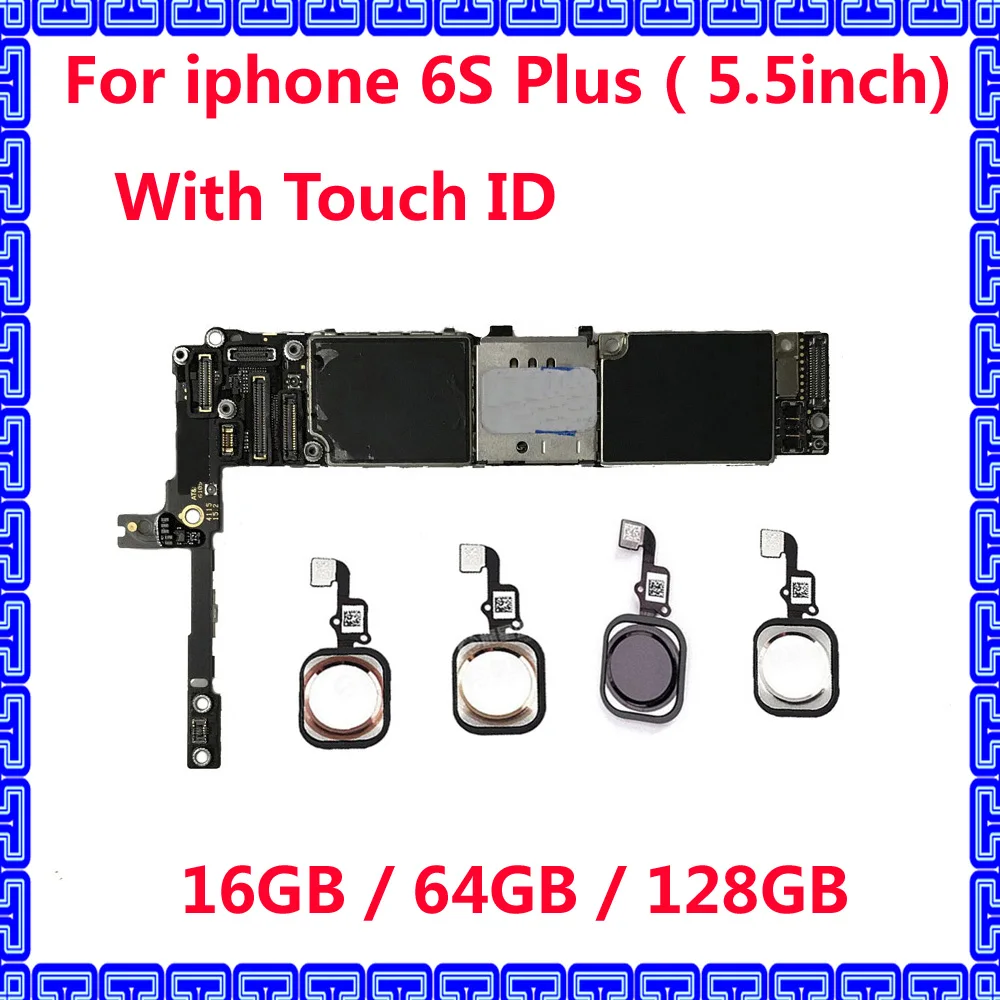 Разблокированная iCloud оригинальная материнская плата для iphone 6S Plus с/без touch ID 16 Гб