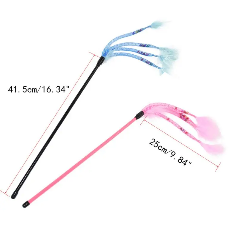 Кошка игрушка перо палка красочная сетка трубка колокольчики украшение забавная