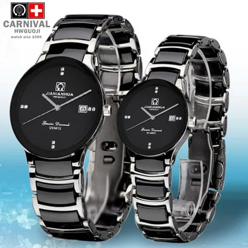 Rhinestone black lov Карнавальные новые ультра-тонкие керамические военные водонепроницаемые кварцевые мужские часы с бриллиантами, модные повседневные знаменитые Роскошные Брендовые Часы с сапфиром - Цвет: Rhinestone black lov