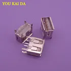 50 шт.лот тип A плоский угол (180 градусов) гнездо USB PCB разъем, USB разъем usb 2,0 Jack
