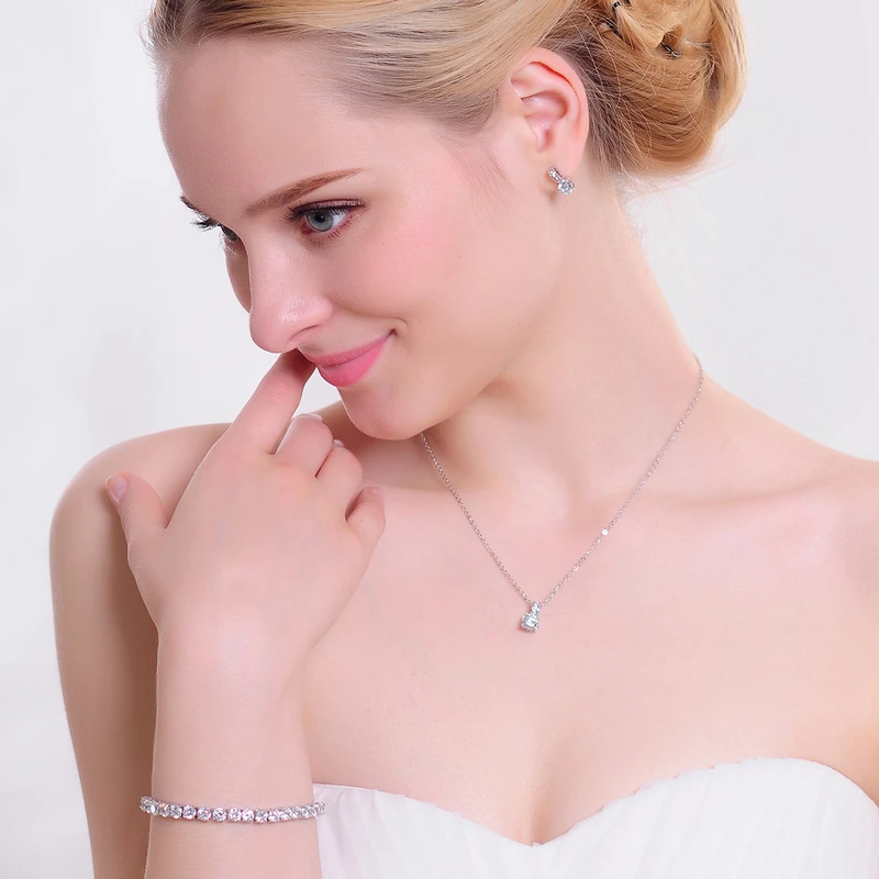 LZESHIE Новый Fine Jewelry комплекты Для женщин Цепочки и ожерелья кулон/серьги/браслет