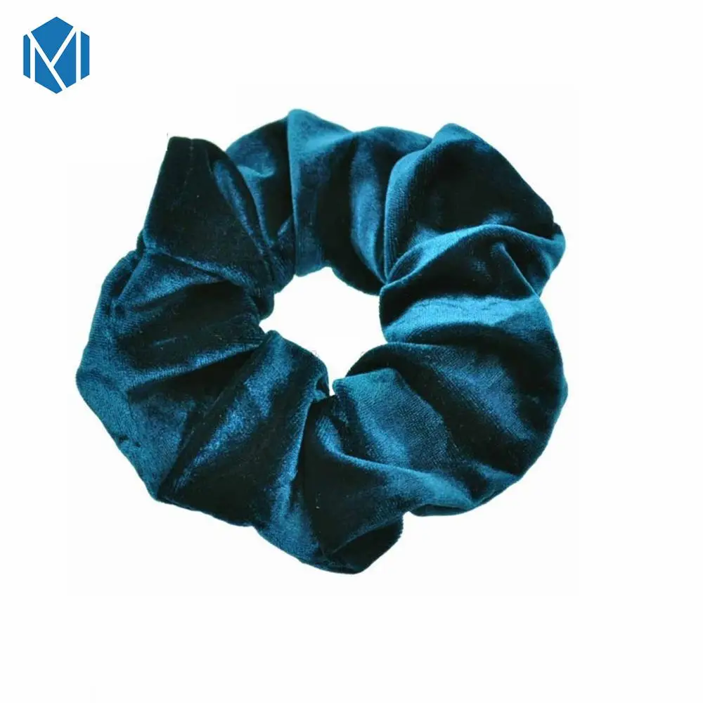 MISM, 1 шт., многоцветная винтажная резинка для конского хвоста, резинка для волос для девочки, резинка для волос, резинка для волос, эластичная резинка для волос с цветком - Цвет: solid sky blue