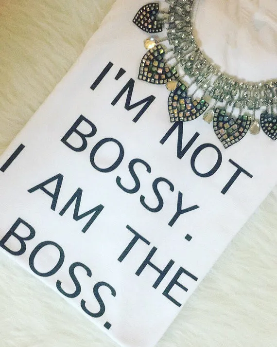 Okoufen я не Босси босс Графический Футболки для девочек футболка футболки