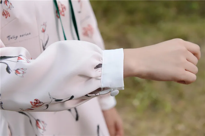 Новинка весны 2018 платье в литературном стиле длинное с цветочным принтом